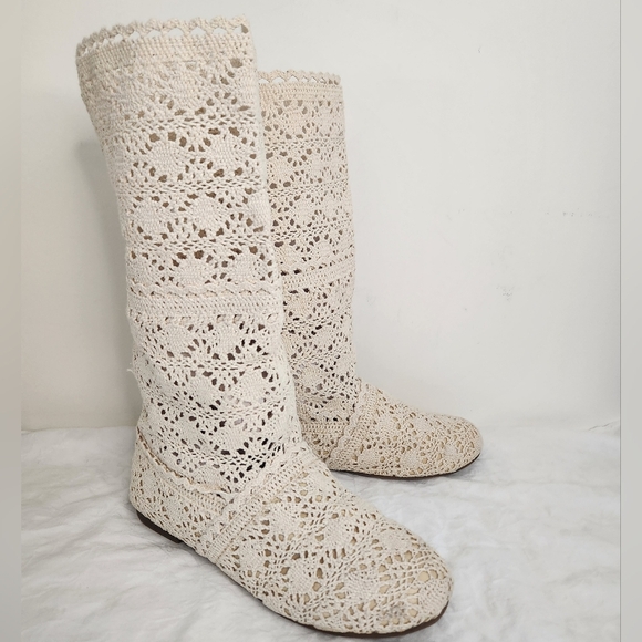 Crochet Lace Boots - Picture 2 of 14
